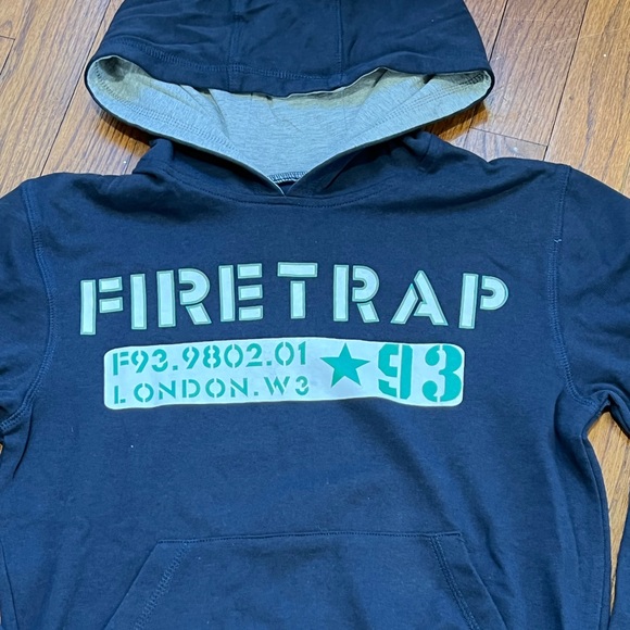 FIRETRAP**Navy Hooded Sweater**Size 10/11 $78 - Picture 2 of 2